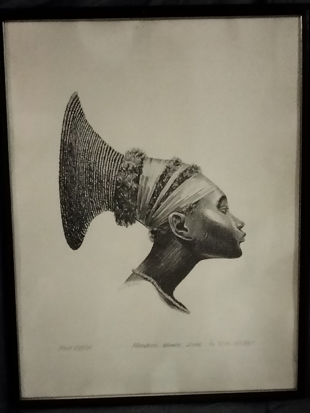 Framed First Edition. Mangbetu Woman, Zaire By Don Miller